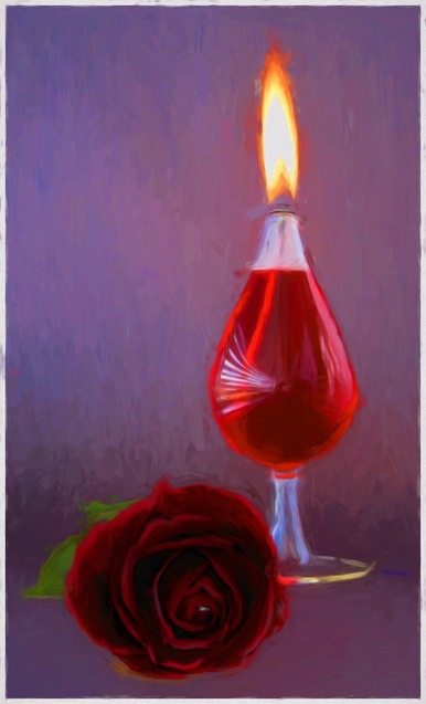 Lamp and Rose